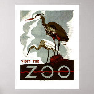 Affiche Visitez le zoo - l'affiche de WPA -