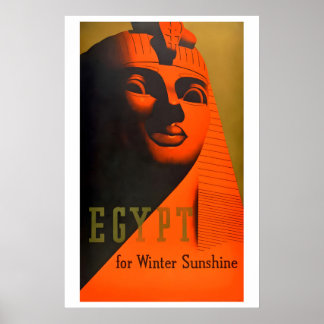 Affiche Visitez l'Égypte Sphinx Voyage de style vintage de