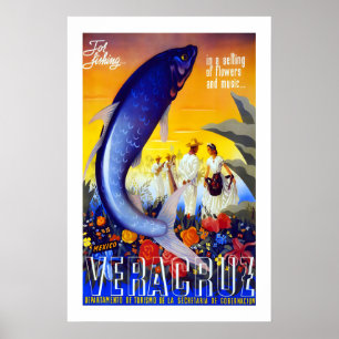 Affiche Visitez les années 40 à Veracruz au Mexique en dan