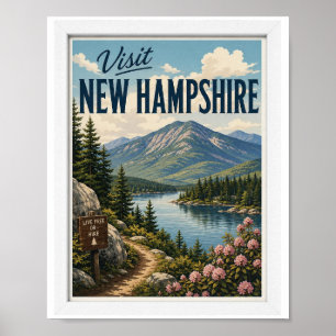 Affiche Visitez les antiquités de voyage du New Hampshire