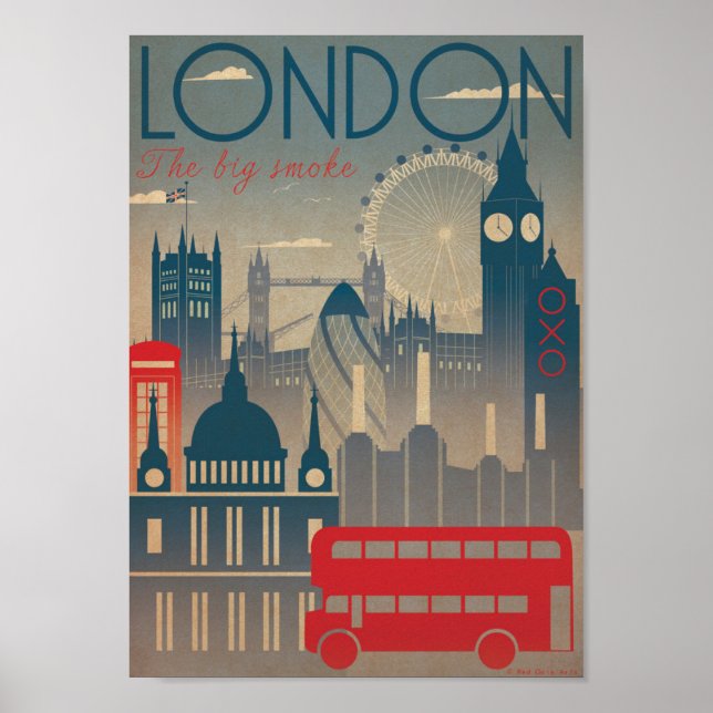 Affiche - Visitez Londres Angleterre Royaume-Uni (Devant)