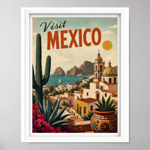 Affiche Visitez Mexico Travel Vintage
