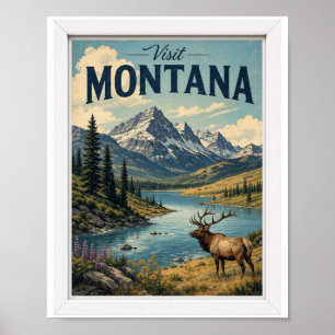 Affiche Visitez Montana Travel Vintage