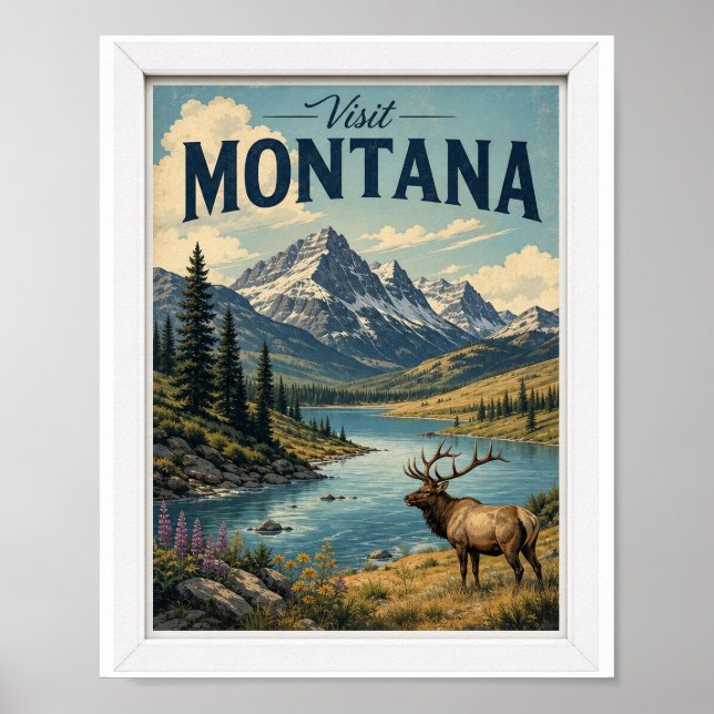 Affiche Visitez Montana Travel Vintage (Devant)