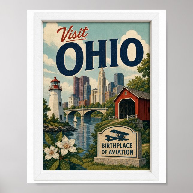 Affiche Visitez Ohio Voyage Vintage (Devant)
