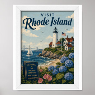 Affiche Visitez Rhode Island Voyage Vintage