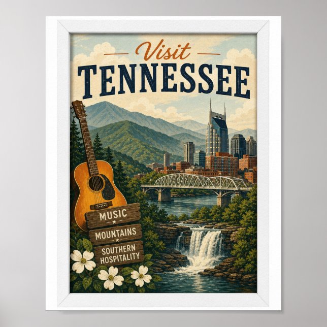 Affiche Visitez Tennessee Voyage Vintage (Devant)