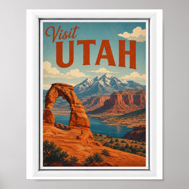 Affiche Visitez Utah Travel Vintage (Devant)