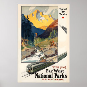 Affiche Visitez vos parcs nationaux de l'extrême ouest Éta