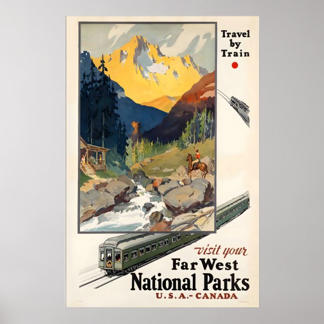 Affiche Visitez vos parcs nationaux de l'extrême ouest Éta (Devant)