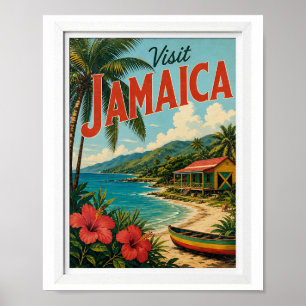 Affiche Visitez Voyage Jamaïque Vintage