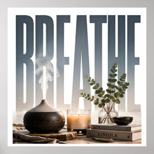 Affiche Visuel éditorial de mindfulness Luxe Respirer