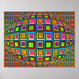 Affiche visuelle d'op-art de variété