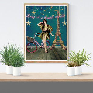 Affiche Vit Dans Un Monde De Rêve Funky Altered Art