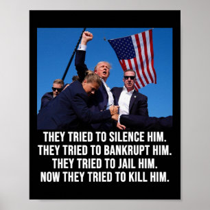 Affiche Vit Donald Trump Tiré dans la boue - Ne jamais aba