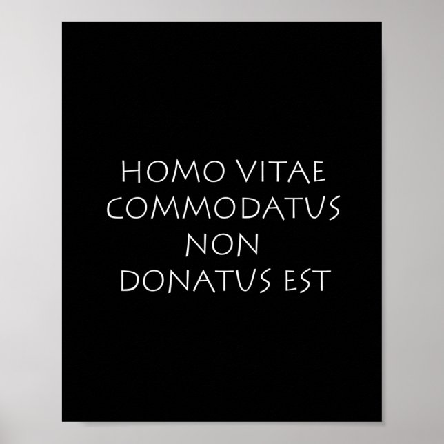 Affiche vitae Homo commodatus non donatus est (Devant)