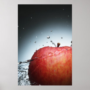 Affiche Vitalité Croquante : Giclée d'eau de pomme rouge A