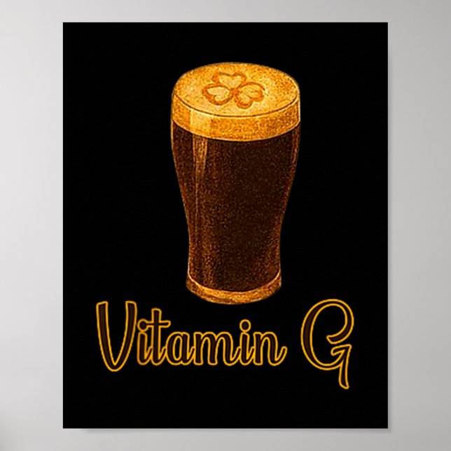 Affiche Vitamin Beer Lucky Shamrock Funny Patrick’s Day Me (Devant)