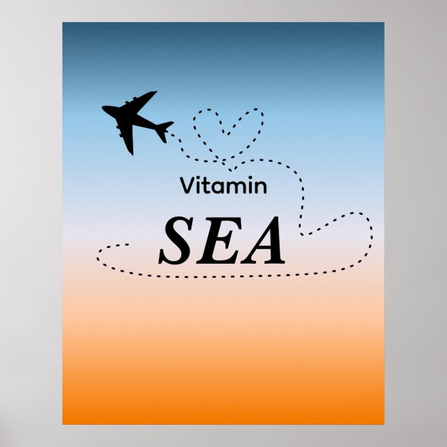 Affiche Vitamin Sea Orange Summer Color Wall Art (Devant)