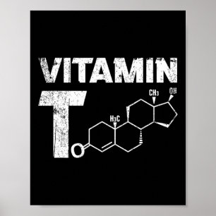 Affiche Vitamine T Testosteron Bodybuilding Salle De Fitne