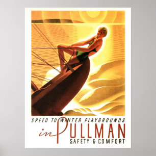 Affiche VITESSE DE LA croisière AU Vintage voyage D'AIRE D