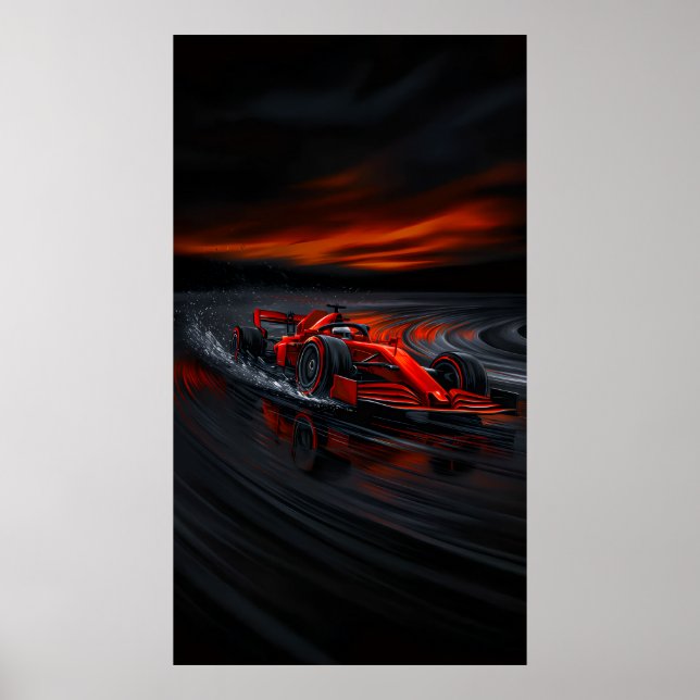 Affiche Vitesse : Red Formula Racer (Devant)