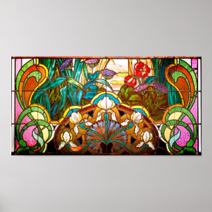 Affiche Vitrail Art nouveau