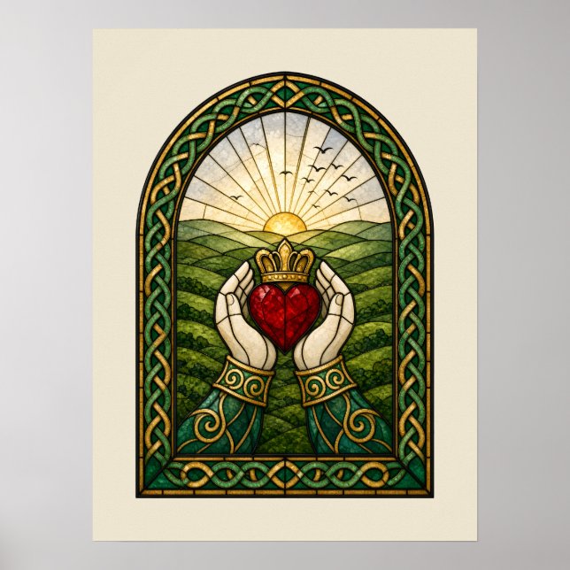 Affiche Vitrail Claddagh (Devant)