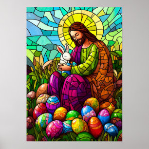 Affiche Vitrail de Jésus Christ Pâques