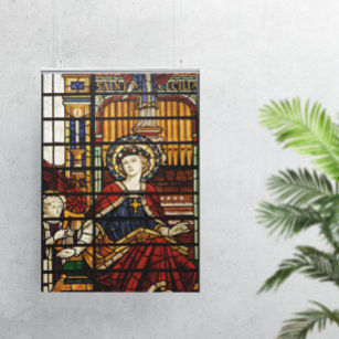 Affiche Vitrail de Saint Cecilia