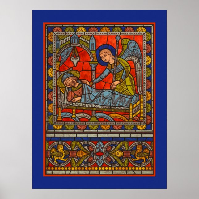 Affiche Vitrail de Saint-Joseph Fenêtre Chartres (Devant)