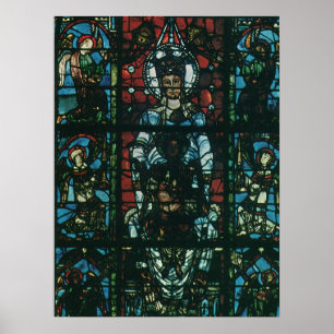 Affiche Vitrail d'église religieuse vintage