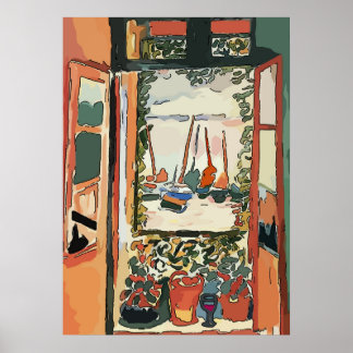 Affiche Vitre et vigne Abstrait