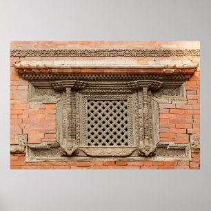 Affiche Vitrine ancienne dans la cour de Nasal Chowk de Ha