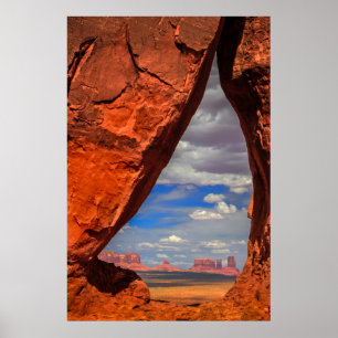 Affiche Vitrine rocheuse de Monument Valley, AZ