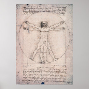 Affiche Vitruvien, Léonard de Vinci