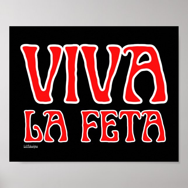 Affiche VIVA LA FETA drôle de chandail de fromage grec (Devant)