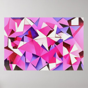 Affiche Viva Magenta Géométrique Hydrangea Art Abstrait
