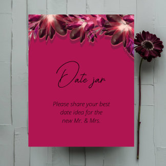 Affiche Viva Magenta, pot de date floral shower de mariage