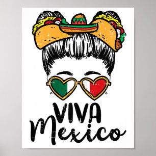 Affiche Viva Mexico Girl Cinco De Mayo Indépendance mexica