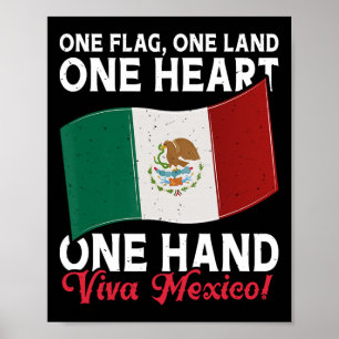 Affiche Viva Mexico - Mexique Drapeau de l'indépendance me