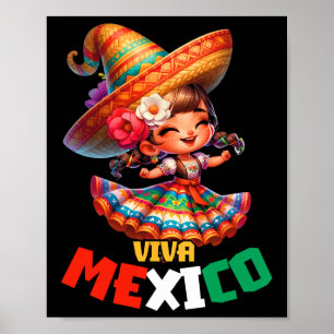 Affiche Viva Mexique Fête de l'Indépendance Mexicaine Fill