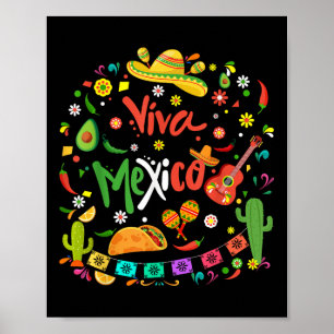 Affiche Viva Mexique Fête mexicaine de l'indépendance Viva