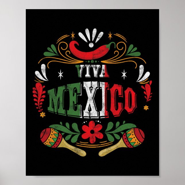 Affiche Viva Mexique Fiesta Mexicaine Cinco De Mayo (Devant)