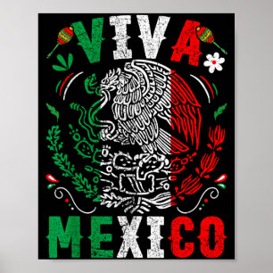 Affiche Vive le drapeau du Mexique journée de l'indépendan