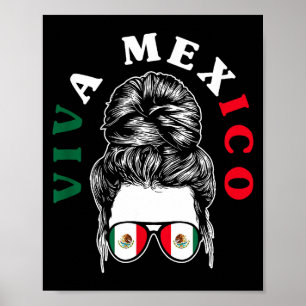 Affiche Vive le Mexique fierté mexicaine drapeau racines d