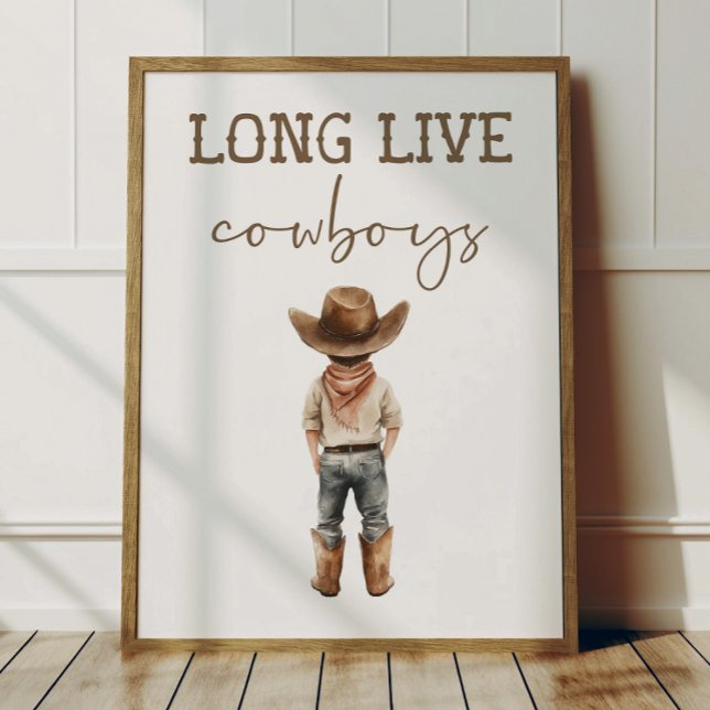 Affiche Vive les Cowboys Enfants Décoration de cha (Créateur téléchargé)