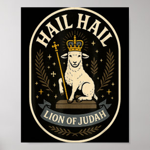 Affiche Vive Lion de Juda - Emblème audacieux Jésus chréti