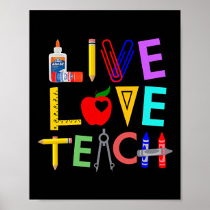 Affiche Vivez Amour Enseignez Prof Fun Parfait Ck Pour l'é
