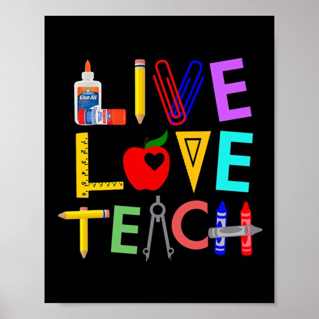Affiche Vivez Amour Enseignez Prof Fun Parfait Ck Pour l'é (Devant)